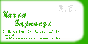 maria bajnoczi business card